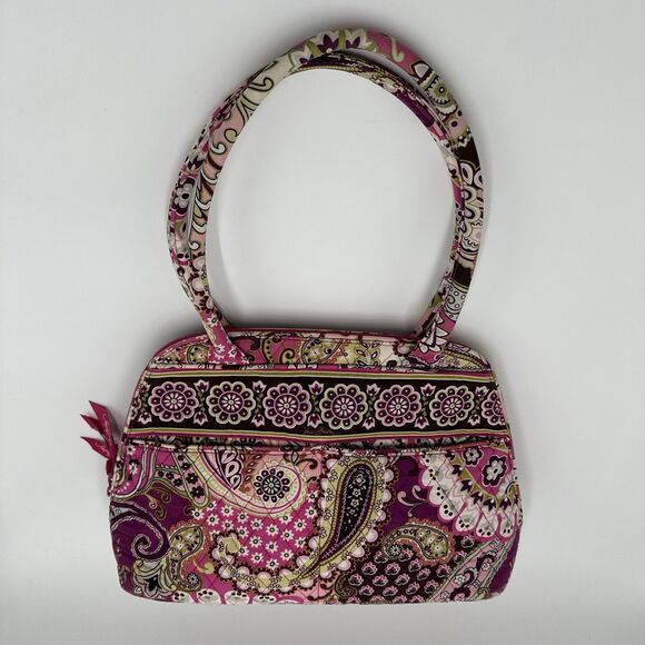 Vera Bradley Bowler Bag + Wallet Very Berry Paisley Retired Floral Pattern Pink - Picture 2 of 13